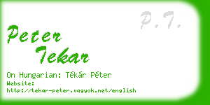 peter tekar business card